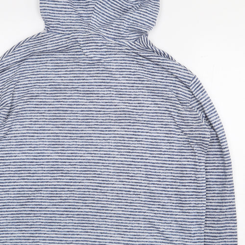 George Womens Blue Striped Polyester Pullover Hoodie Size 8 Pullover