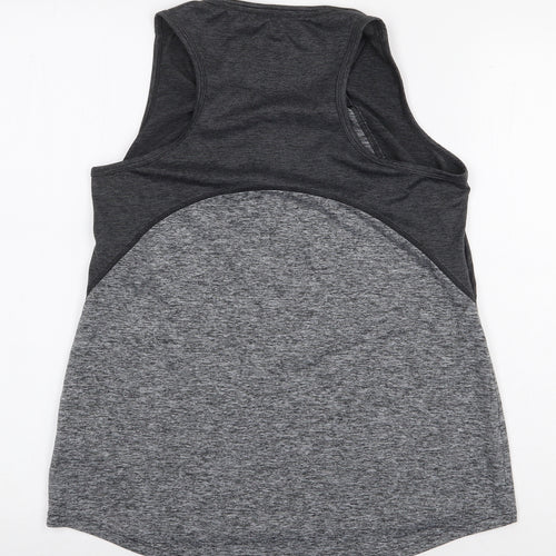 Marks and Spencer Womens Grey Colourblock Polyester Basic Tank Size 14 Scoop Neck Pullover