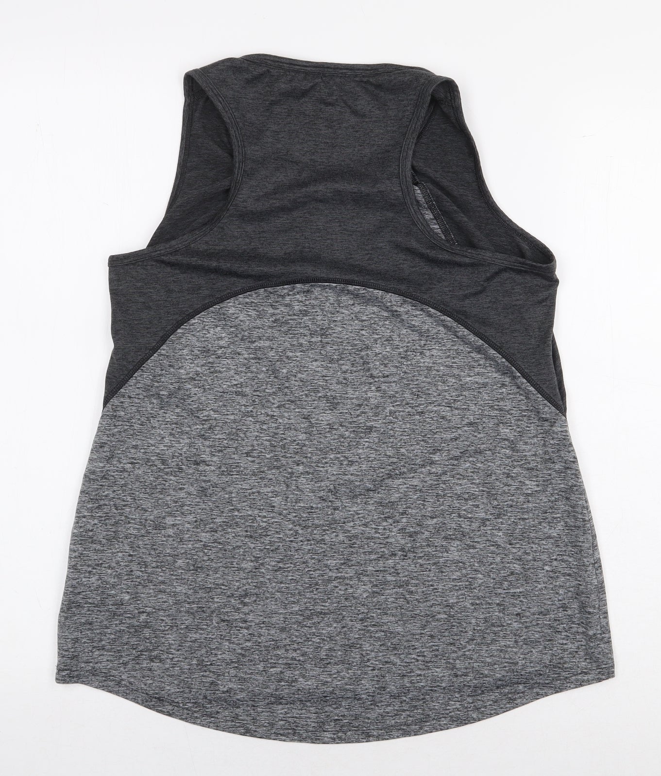 Marks and Spencer Womens Grey Colourblock Polyester Basic Tank Size 14 Scoop Neck Pullover