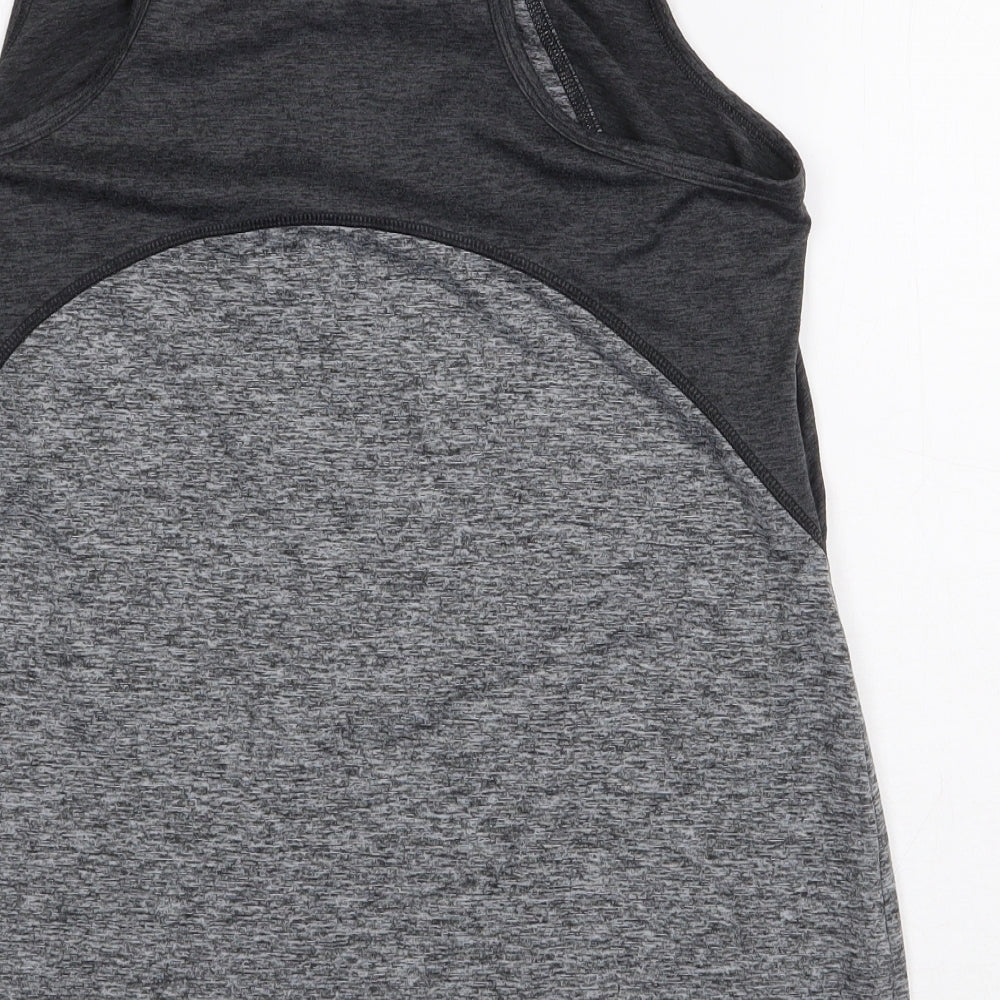 Marks and Spencer Womens Grey Colourblock Polyester Basic Tank Size 14 Scoop Neck Pullover
