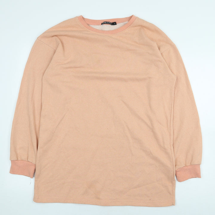 I SAW IT FIRST Womens Orange Cotton Pullover Sweatshirt Size S Pullover