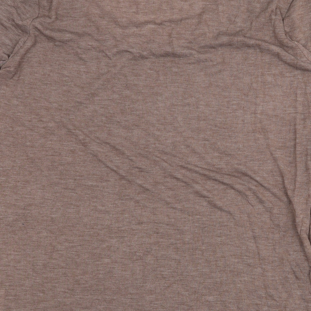 Soon Womens Brown Polyester Basic T-Shirt Size 18 Scoop Neck - Butterflies