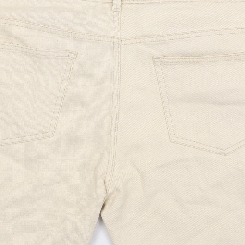 Denim & Co. Mens Beige Cotton Cargo Shorts Size 36 in L8 in Regular Zip