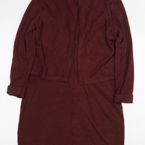 Topshop Womens Brown Acrylic A-Line Size 8 Round Neck Pullover - Back Slit
