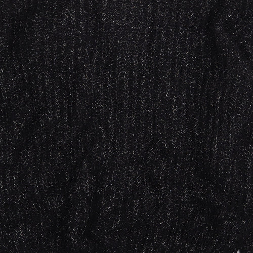Richards Womens Black Wool Pullover Sweatshirt One Size Button