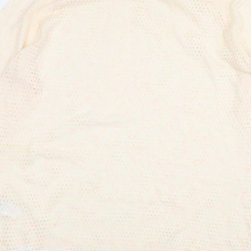 Warehouse Womens Pink Cotton Basic Blouse Size 16 Round Neck - Hole Cut Outs, Paint Splatter Effect