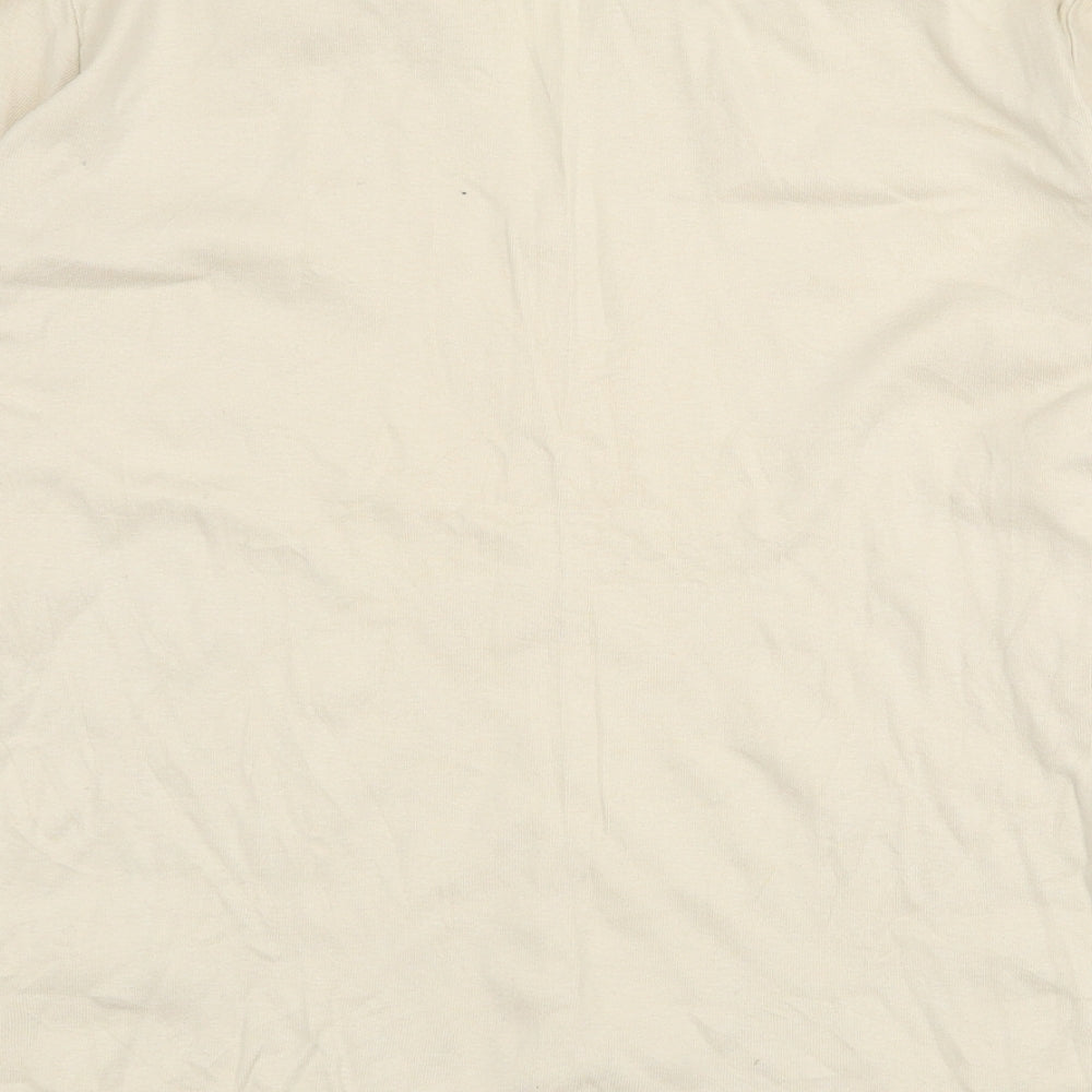 Originals Womens Beige 100% Cotton Basic T-Shirt Size 14 V-Neck - Size 14-16