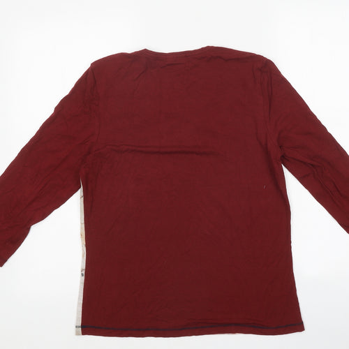 Barbara Lebek Womens Red Polyester Basic T-Shirt Size 10 Scoop Neck