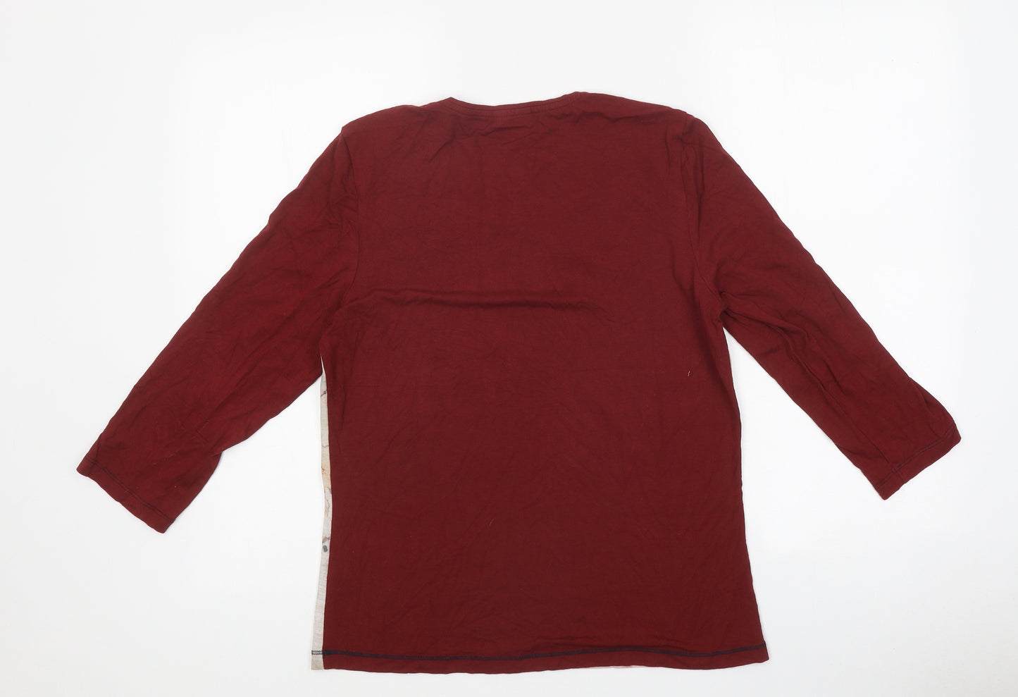 Barbara Lebek Womens Red Polyester Basic T-Shirt Size 10 Scoop Neck