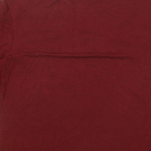 Barbara Lebek Womens Red Polyester Basic T-Shirt Size 10 Scoop Neck