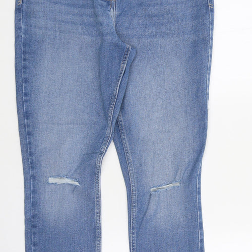 NEXT Womens Blue 100% Cotton Skinny Jeans Size 4 L29 in Regular Zip