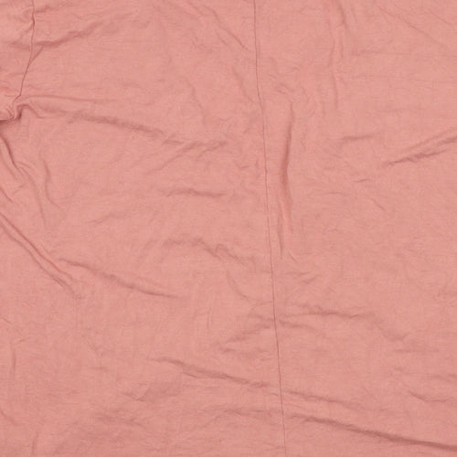 Missguided Womens Pink Polyester Basic T-Shirt Size 8 V-Neck