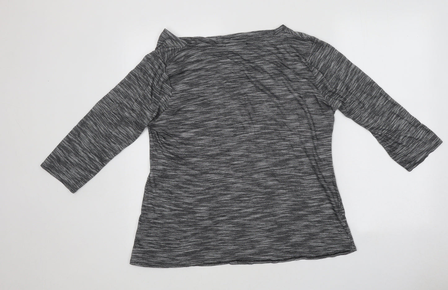Bonmarché Womens Grey Polyester Basic Polo Size 16 Round Neck