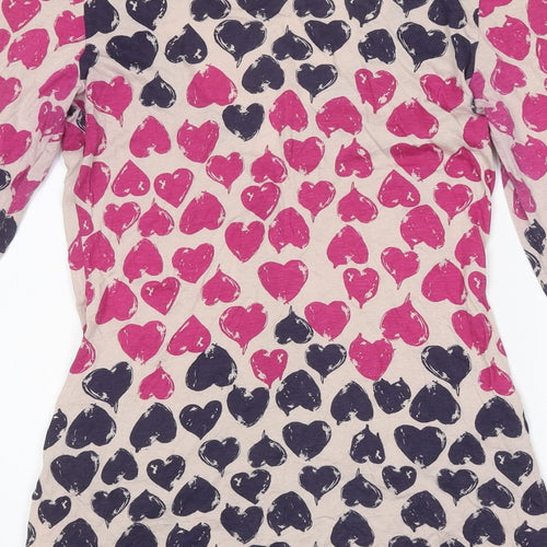 Buffalo Womens Multicoloured Geometric Polyester Basic Button-Up Size 10 V-Neck - Heart Print