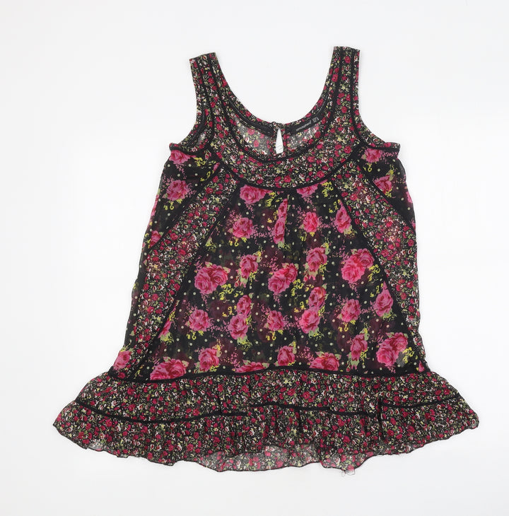 Atmosphere Womens Multicoloured Floral Polyester Basic Tank Size 6 Round Neck