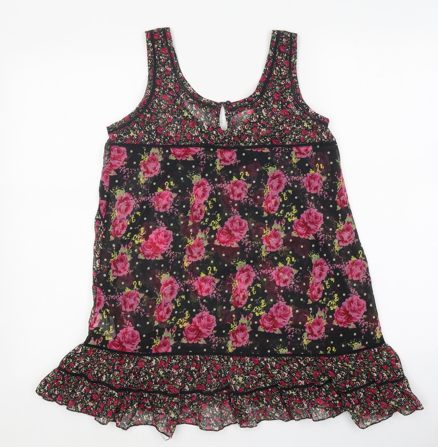 Atmosphere Womens Multicoloured Floral Polyester Basic Tank Size 6 Round Neck