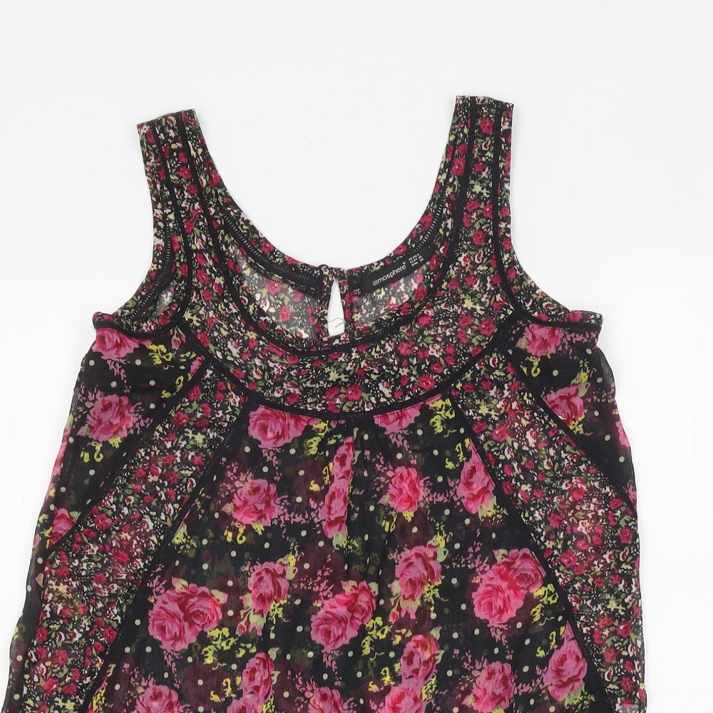 Atmosphere Womens Multicoloured Floral Polyester Basic Tank Size 6 Round Neck