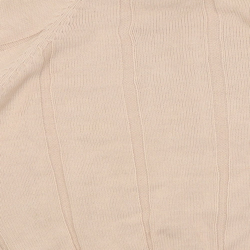 The Men's Wear Mens Beige Round Neck Cotton Pullover Jumper