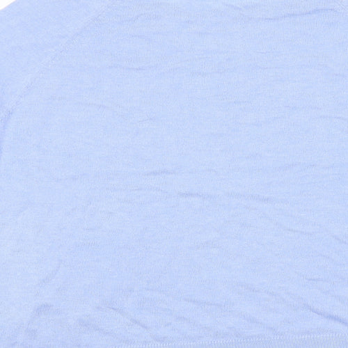 M&Co Womens Blue Round Neck Polyester Pullover Jumper Size 12
