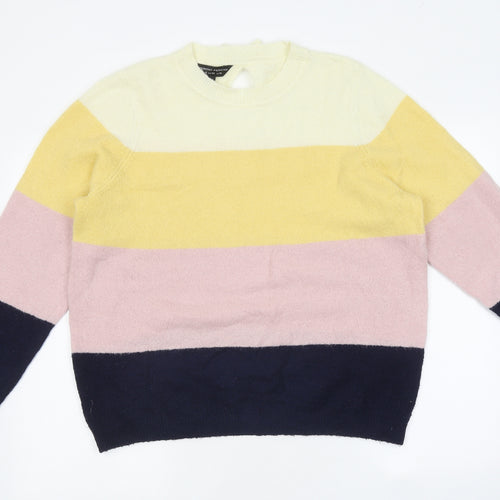 Dorothy Perkins Womens Multicoloured Round Neck Striped 100% Cotton Pullover Jumper Size 12