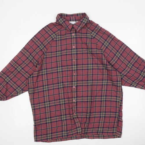 ASOS Womens Purple Plaid Polyester Basic Button-Up Size 8 Collared