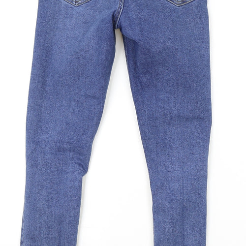 Topshoop Womens Blue Cotton Skinny Jeans Size 28 in L34 in Regular Button