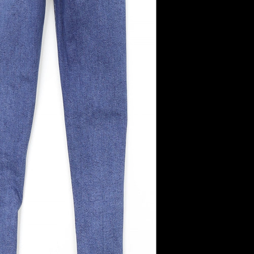 Topshoop Womens Blue Cotton Skinny Jeans Size 28 in L34 in Regular Button