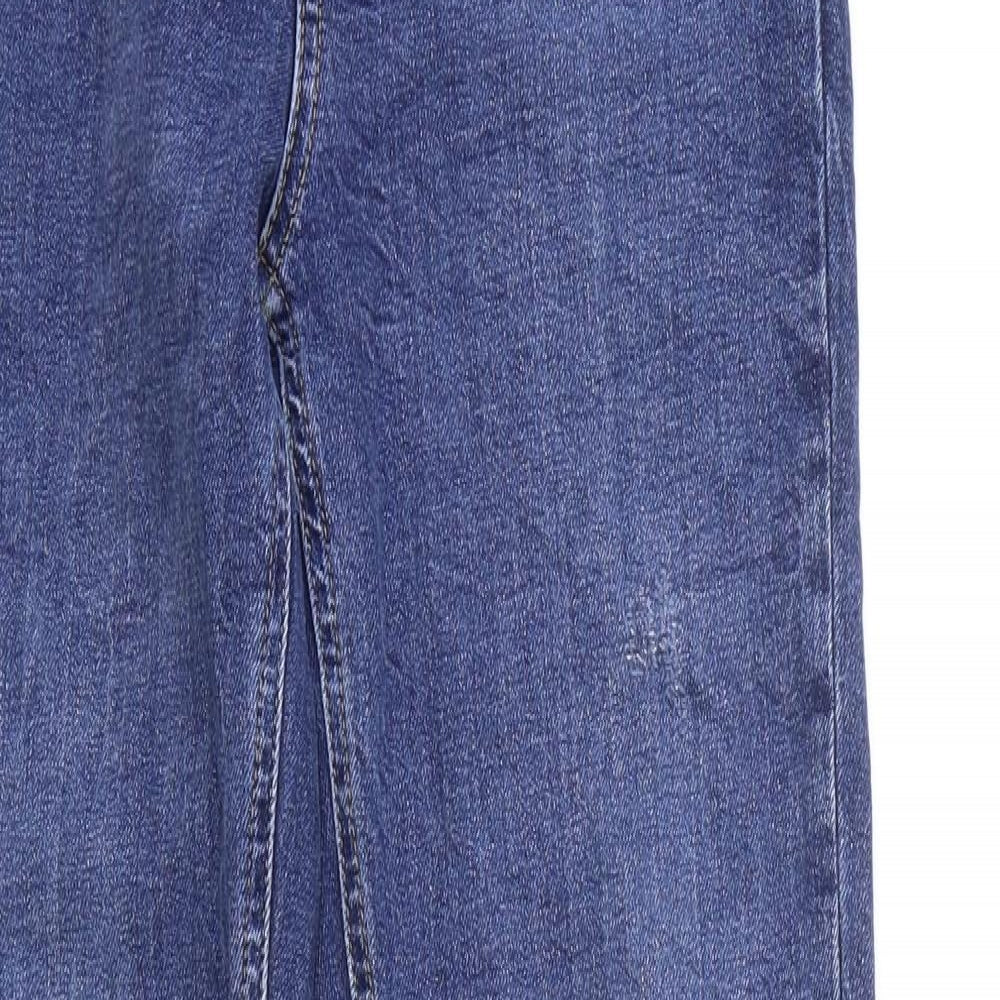 Marks and Spencer Womens Blue Cotton Skinny Jeans Size 8 L32 in Regular Zip