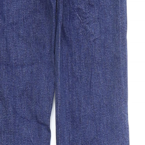 Marks and Spencer Womens Blue Cotton Skinny Jeans Size 8 L32 in Regular Zip
