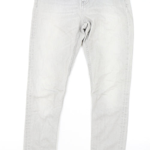 Maison Scotch Mens Grey Cotton Skinny Jeans Size 27 in L32 in Regular Zip