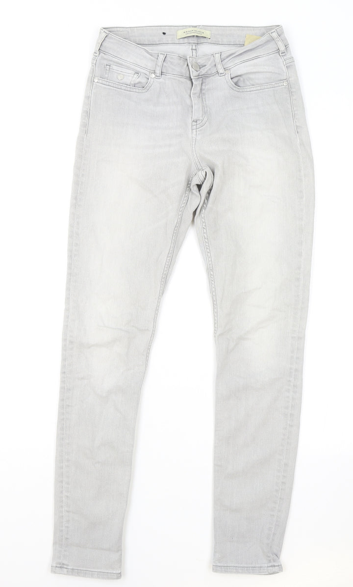 Maison Scotch Mens Grey Cotton Skinny Jeans Size 27 in L32 in Regular Zip