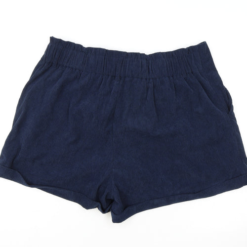 SheIn Womens Blue Polyester Paperbag Shorts Size XL Regular Button