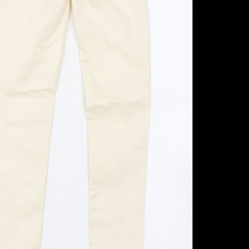 Zara Womens Orange Cotton Skinny Jeans Size 4 L27 in Regular Zip - Light Peach Colour