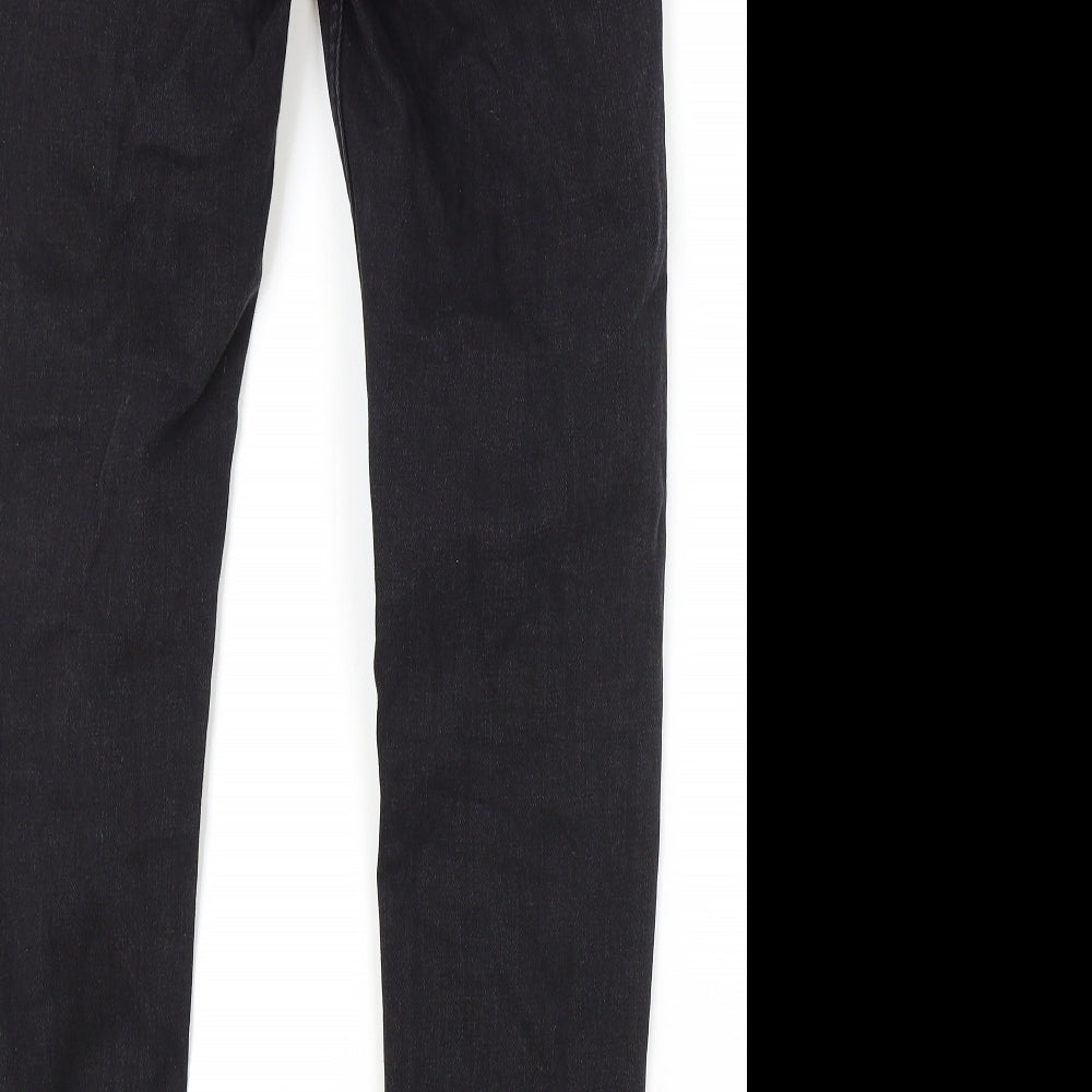 Zara Womens Black Cotton Skinny Jeans Size 8 L29 in Regular Zip