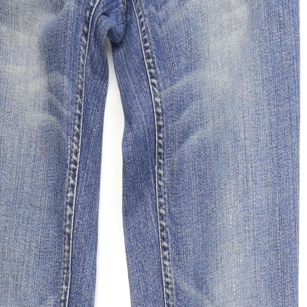 River Island Womens Blue Cotton Straight Jeans Size 29 in L33 in Regular Zip