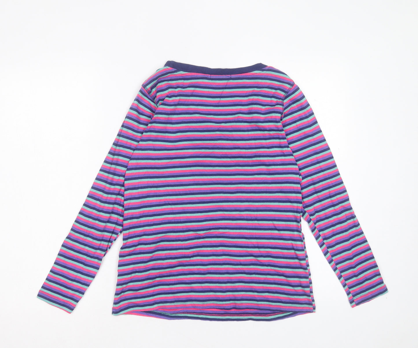 George Womens Multicoloured Striped Cotton Basic T-Shirt Size 16 Scoop Neck