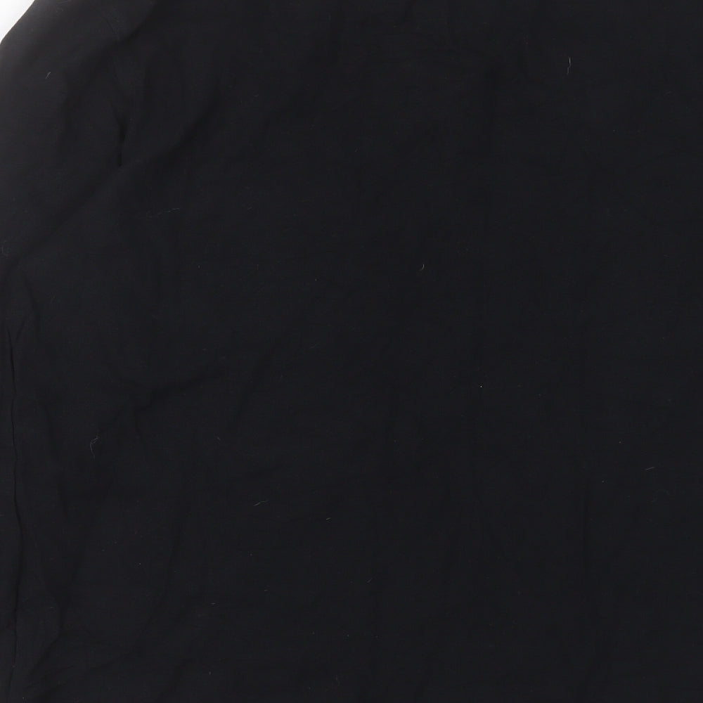 Marks and Spencer Mens Black Cotton Polo Size XL Collared Button