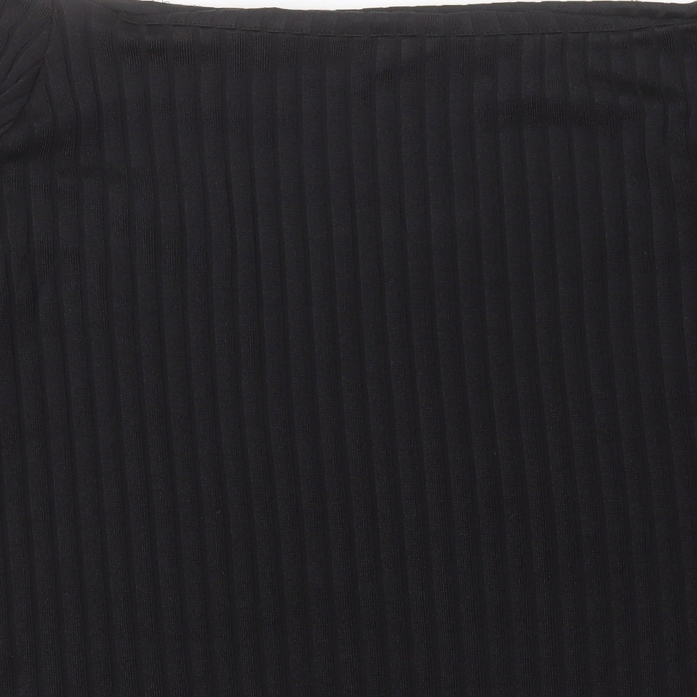 NEXT Womens Black Polyester Basic T-Shirt Size 22 Boat Neck