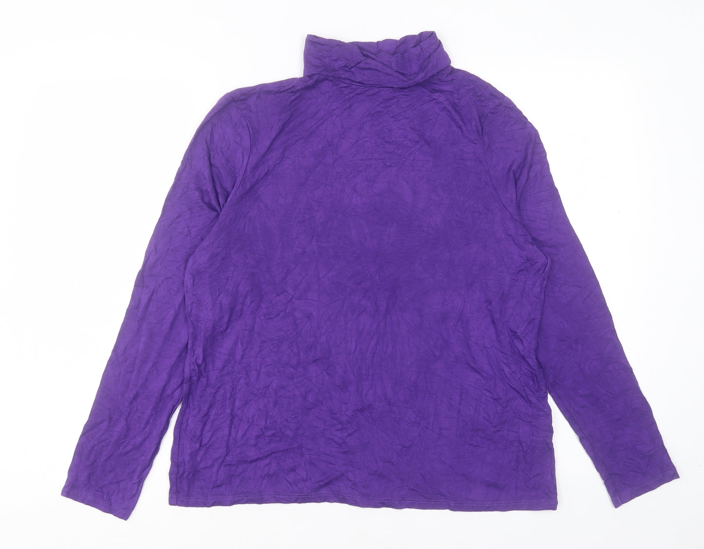 Primark Womens Purple Viscose Basic T-Shirt Size XL Roll Neck
