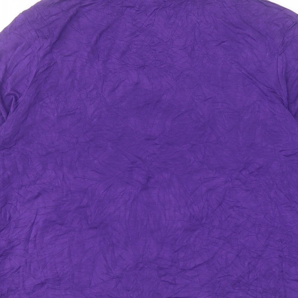 Primark Womens Purple Viscose Basic T-Shirt Size XL Roll Neck