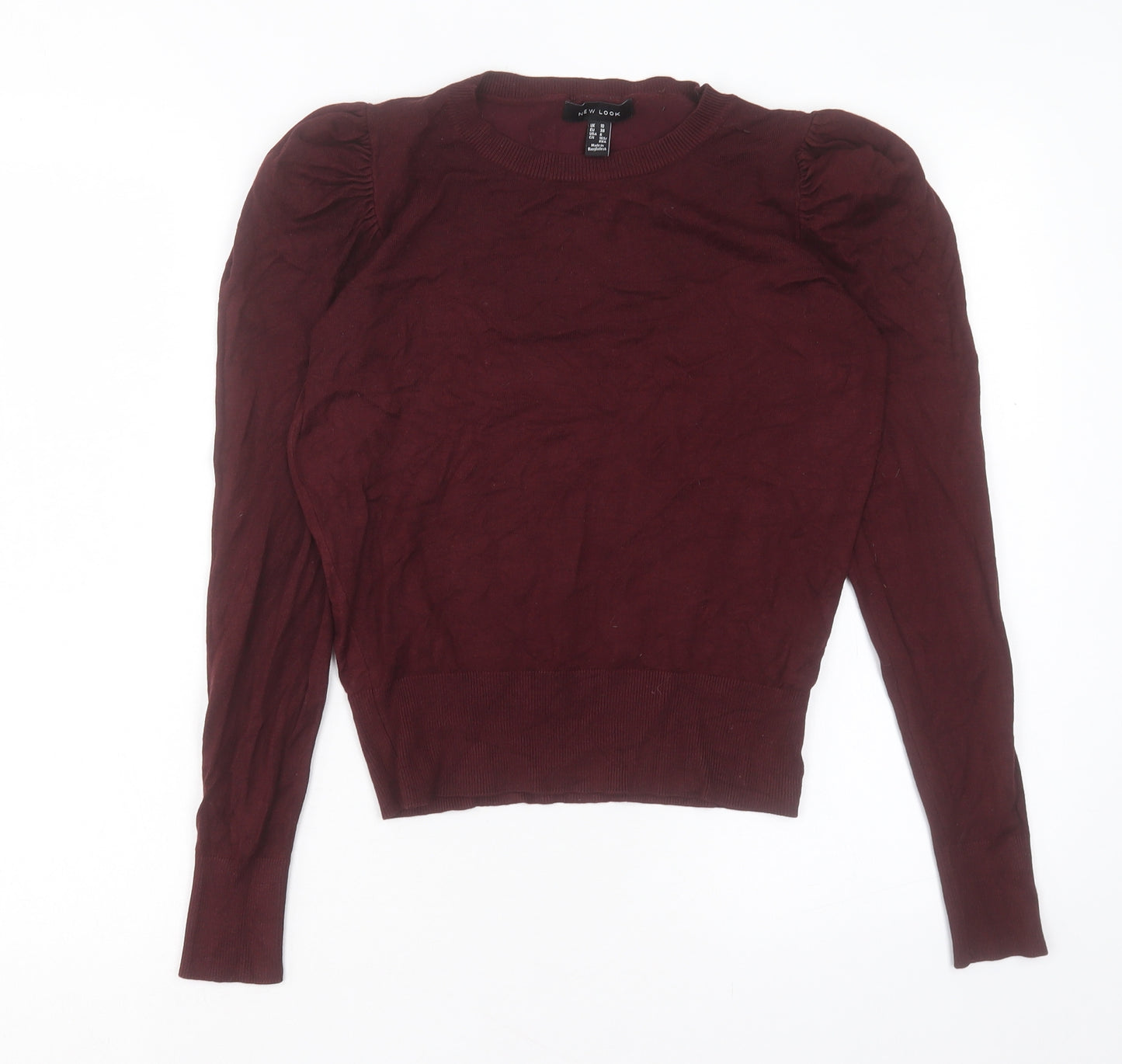 New Look Womens Purple Crew Neck Viscose Pullover Jumper Size 10