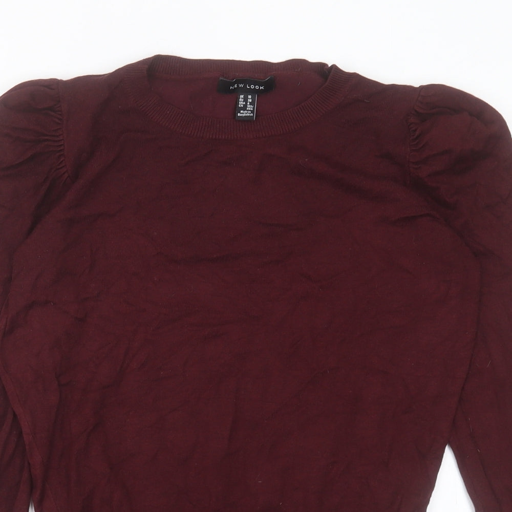 New Look Womens Purple Crew Neck Viscose Pullover Jumper Size 10