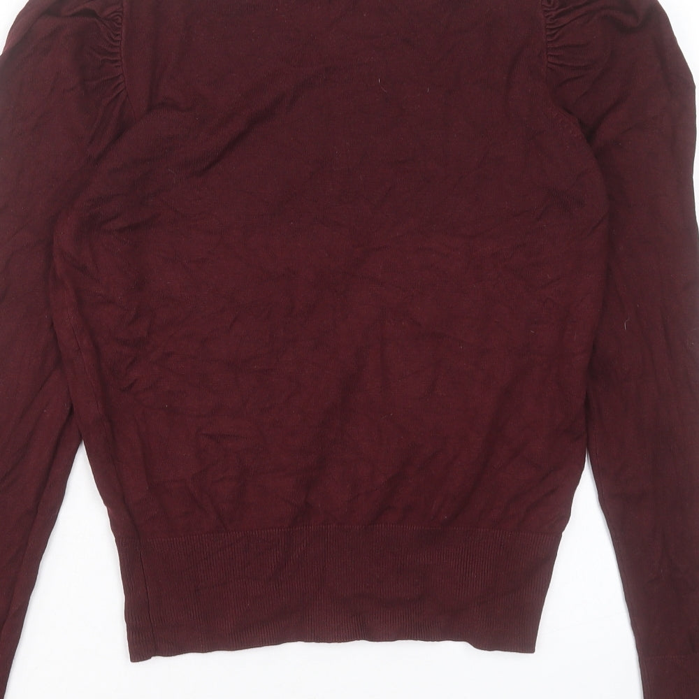 New Look Womens Purple Crew Neck Viscose Pullover Jumper Size 10