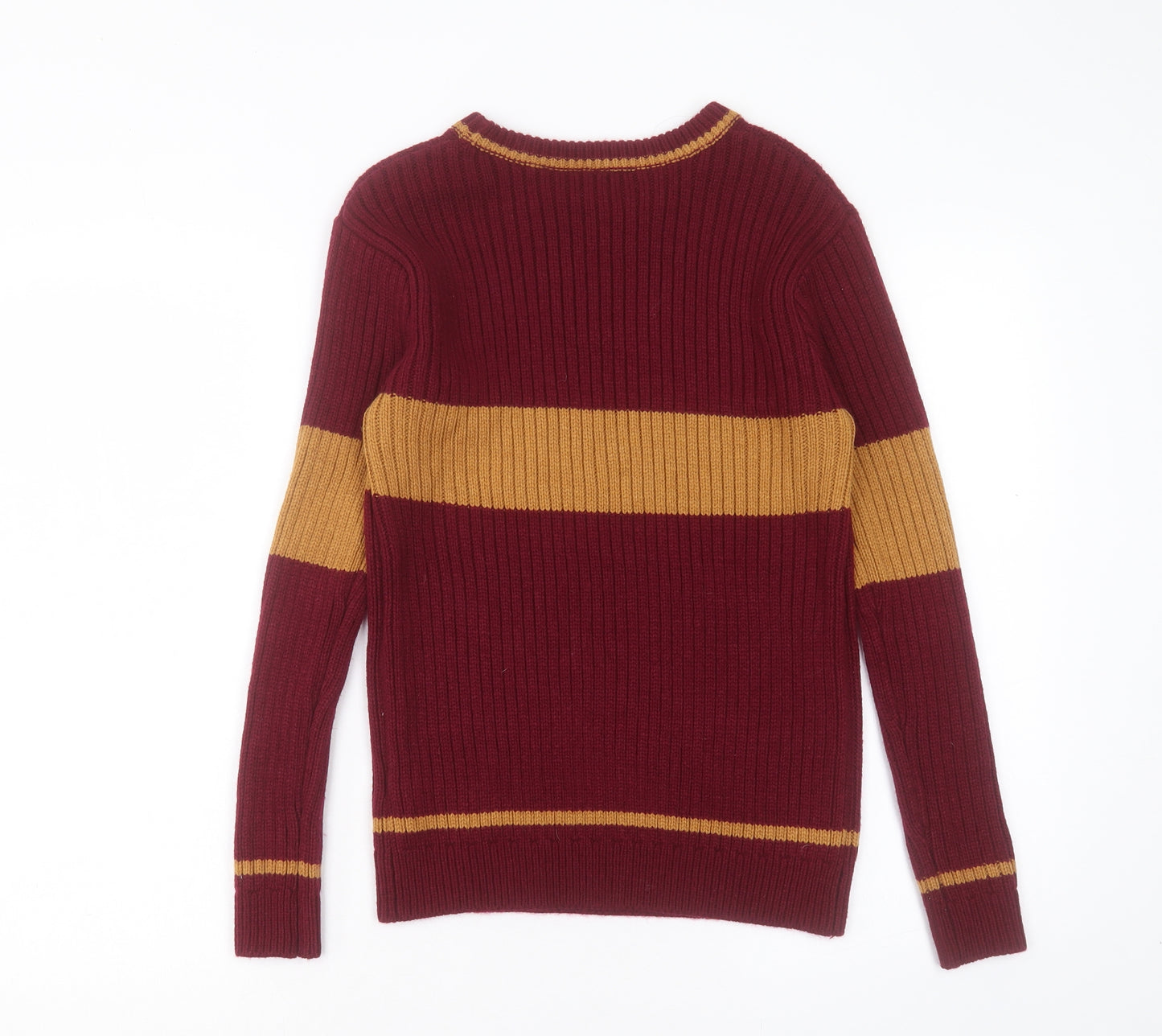 Primark Womens Purple Crew Neck Striped Acrylic Pullover Jumper Size S - Harry Potter