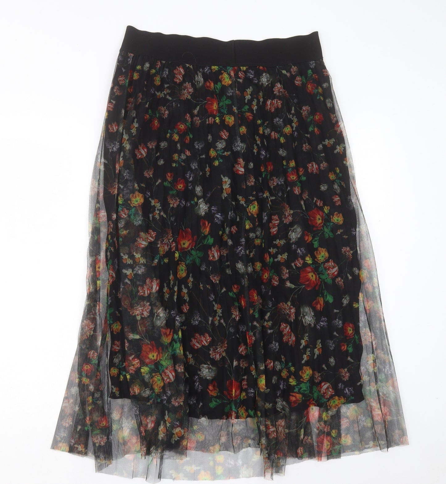 H&M Womens Multicoloured Floral Polyester A-Line Skirt Size 14