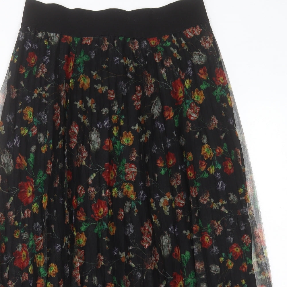 H&M Womens Multicoloured Floral Polyester A-Line Skirt Size 14