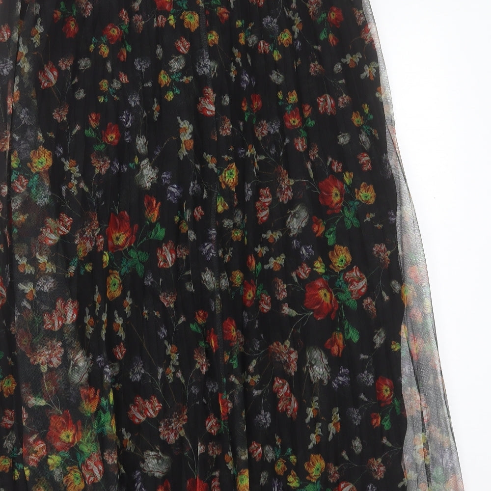 H&M Womens Multicoloured Floral Polyester A-Line Skirt Size 14