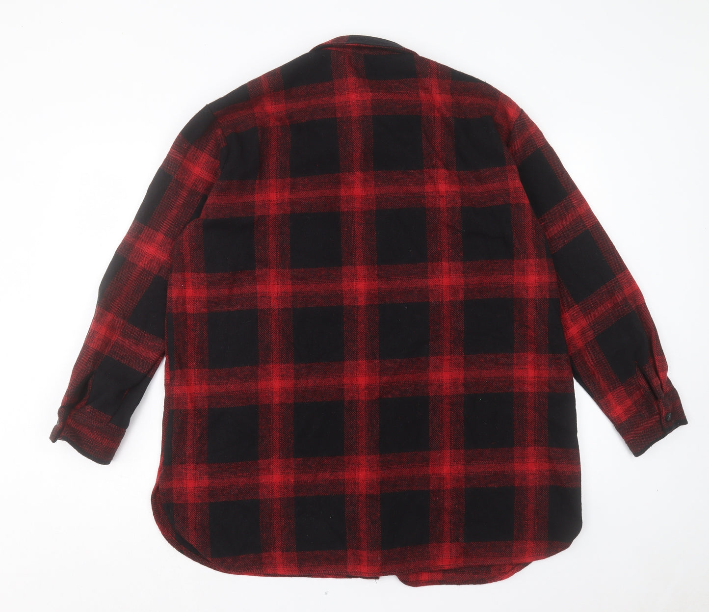 Primark Womens Red Plaid Jacket Size 10 Button - Shacket