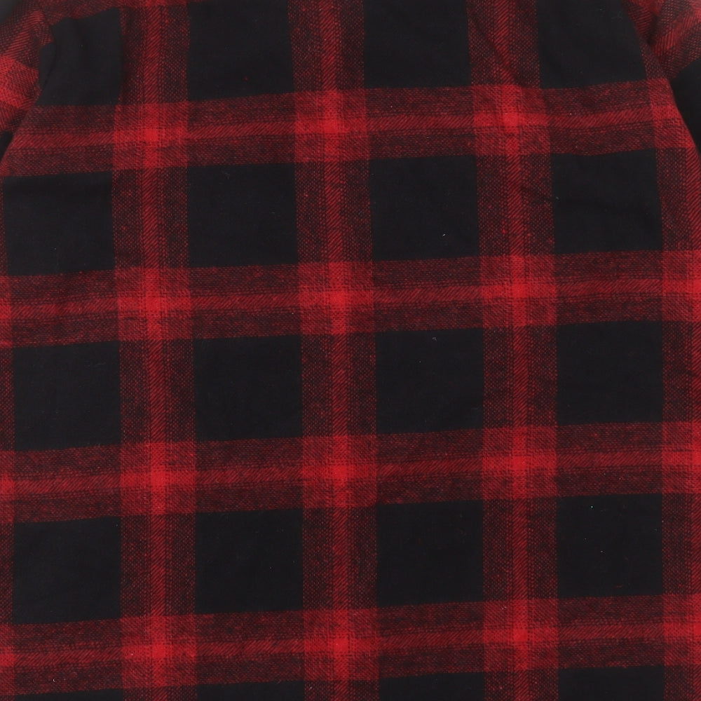 Primark Womens Red Plaid Jacket Size 10 Button - Shacket
