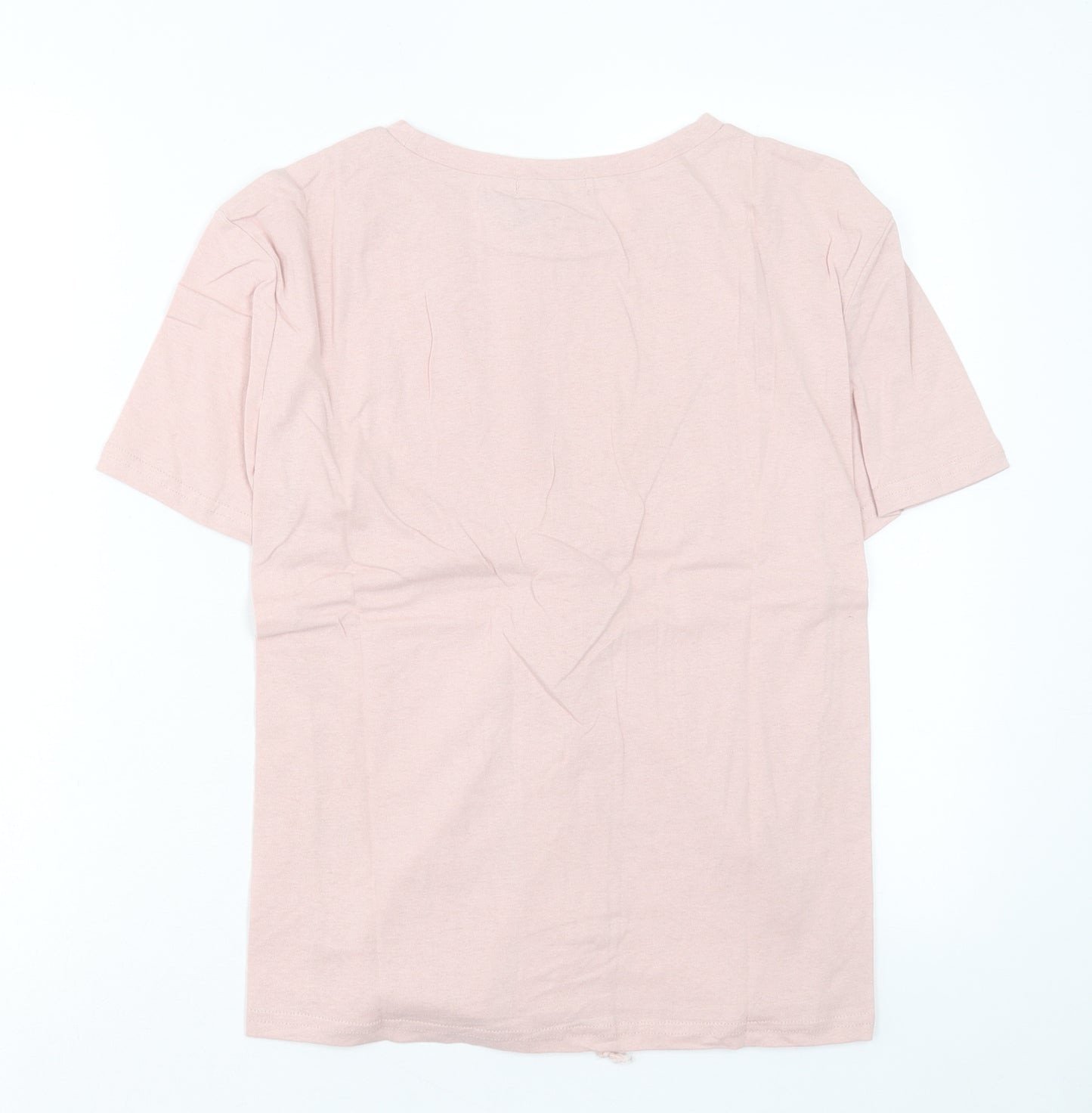 eight Womens Pink Cotton Basic T-Shirt Size M Crew Neck